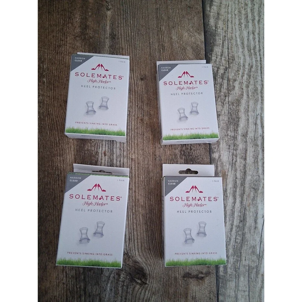 NEW! Bundle of 4 Solemates High Heel Protectors, Clear Narrow